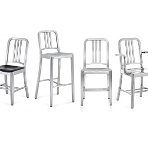 Luxury designer chairs Navy 1006 by Emeco in a corporate cafeteria