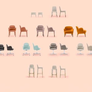 Moulded polyurethane shell of the Ester chair, class 1 IM rated