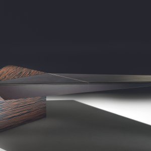 Euclideo conference table on a single central base