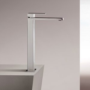 Italian bathroom fittings by Fantini: Mint single-hole mixer finished in Matt Black