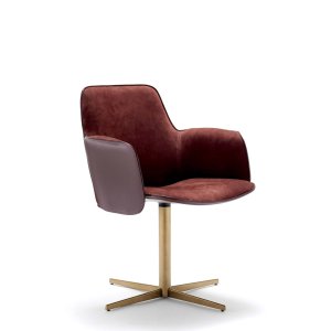 Padded steel backrest of the Electa chair