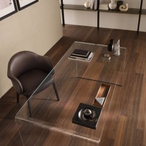 Director office furnished with the Rialto glass desk