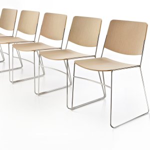 Stacked Link chairs in storage