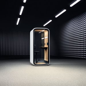 Touchscreen panel inside the Framery One Compact acoustic pod