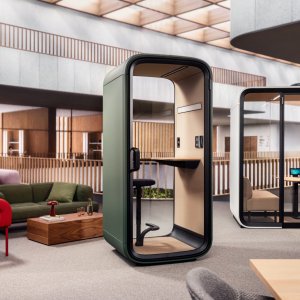 Framery One Compact serving a busy corporate floor