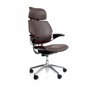 Freedom executive chair by Humanscale with leather neck rest