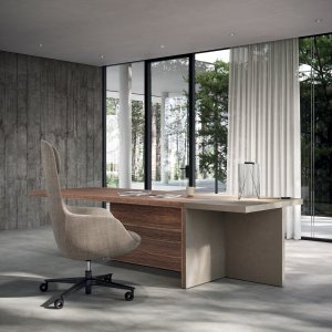 Hanging pedestal in black fenix under the Mux70 top