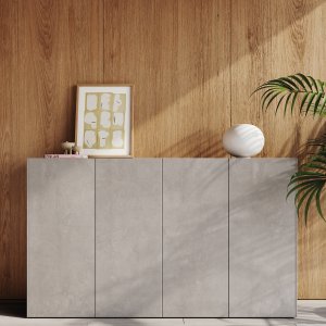 Smoked-glass shelf inside the Frezza Mux70 sideboard