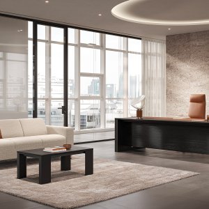 Return top cantilevered on the Ono executive desk by Frezza