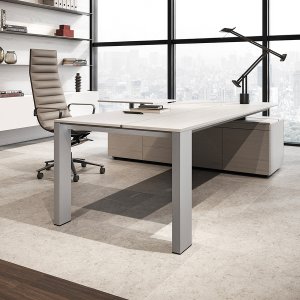 Ono Panel desk by Frezza in walnut with structural modesty panel