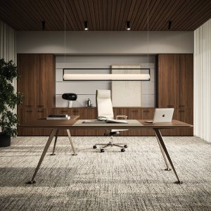 Spike desk with return top for a second work surface