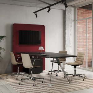 Eco-leather desk pad on the Spike executive desk