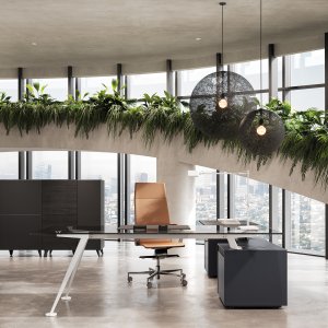 Modular meeting table of the Spike collection by Frezza