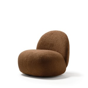 Quinti Hill armchair turned on its 360° swivel plate