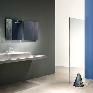 Exposed bath group from I Balocchi: spout, two handles, hand shower and hose