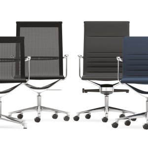 High-back Una Chair in silk grey fabric