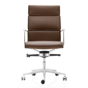 Closed die-cast aluminium armrests of the Una Chair