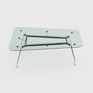 Trapezoidal UniTable conference table by ICF in four sectors