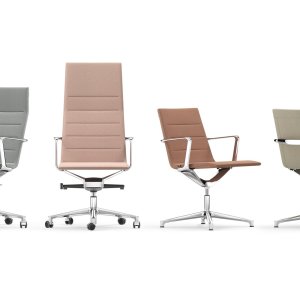 Closed die-cast aluminium armrests of the Valea Chair