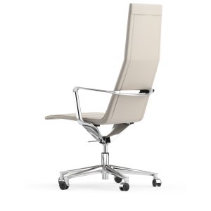Valea Chair in fabric and leather side by side