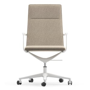 High-back Valea Chair in silk grey fabric