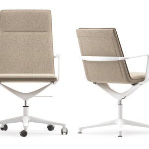 Horizontal ribbing on the Valea Chair upholstery