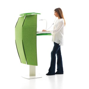 Funny Sat compact counter in green with welcome shelf