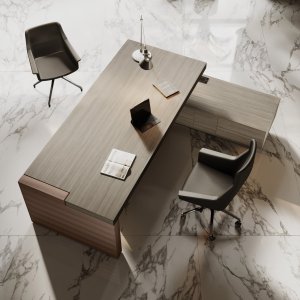 Las Mobili Jera table with ECO-PELLE side and back panels