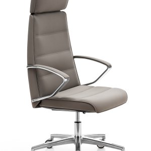 Four spokes and chrome glides: the AL4 base under a medium-back Klivia