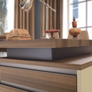 Black lacquered beech spacer element