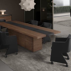 Rectangular conference table in the same collection