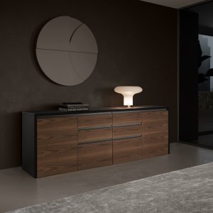 Side panel of the pedestal in leather