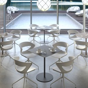 Kicca from Kastel on a black round convex base with gas spring
