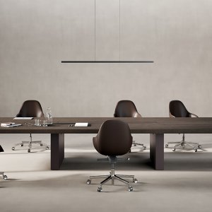 Thick graphic edge of the Kyo table top