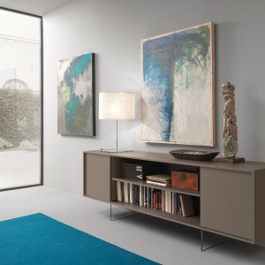Kyo desk with structural bookcase under the top