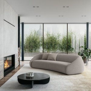 Antonio Rodriguez’s Apper armchair seen at an angle, in light upholstery