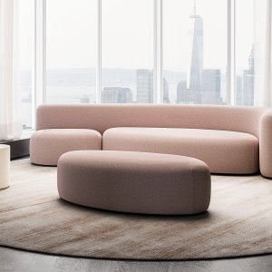 Top view: Lisse by LaCividina reads as an arc on the floor