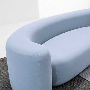 Lisse medium ottoman by LaCividina photographed alone from above