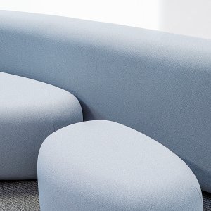 Small and medium Lisse ottomans placed next to each other