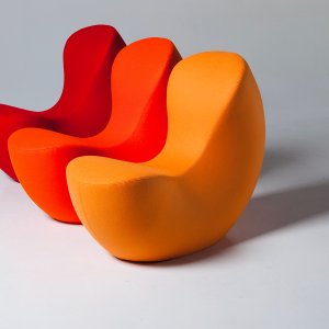 Nautile from behind, an armchair by LaCividina without arms or legs