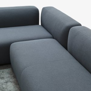 Staggered backrest of the LaCividina Suiseki sofa