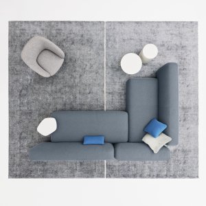 Suiseki sofa with removable fabric covers