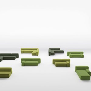 Suiseki modules assembled at staggered heights