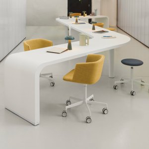Cut with solid wood legs in a dining setting