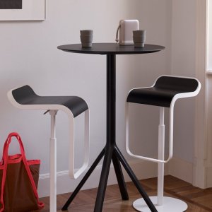 Iroko seat of the LEM outdoor stool