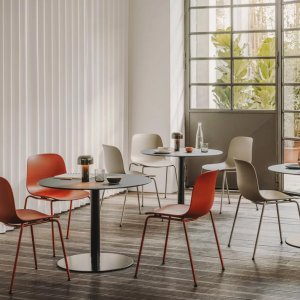 Seela chairs stacked after a training session
