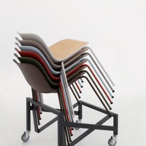 Felt-fitted glides of the Seela chair