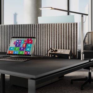 5th Element team table H 105 with chromed footrest beam