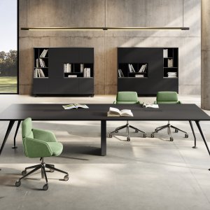 Énosi mobile pedestal on twin chromed castors with pull-out tablet tray