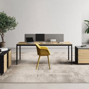 Fil Rouge pedestal on wheels with guest-seat cushion
